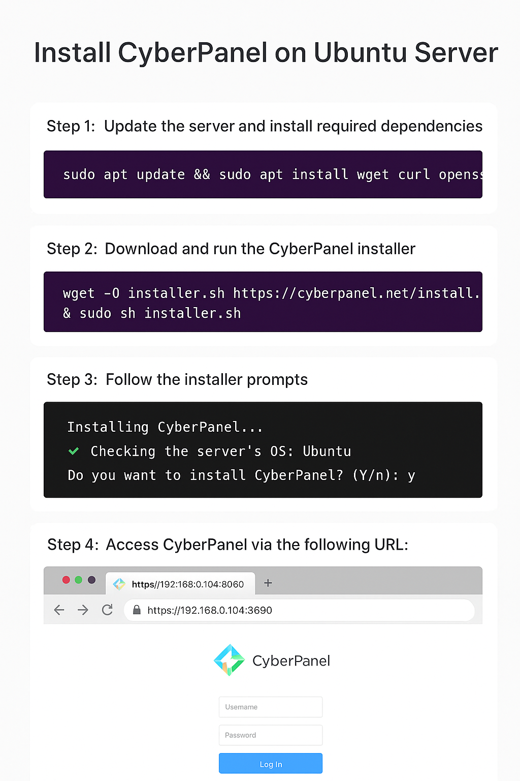 How to Install CyberPanel on Ubuntu Server (Step-by-Step Guide)