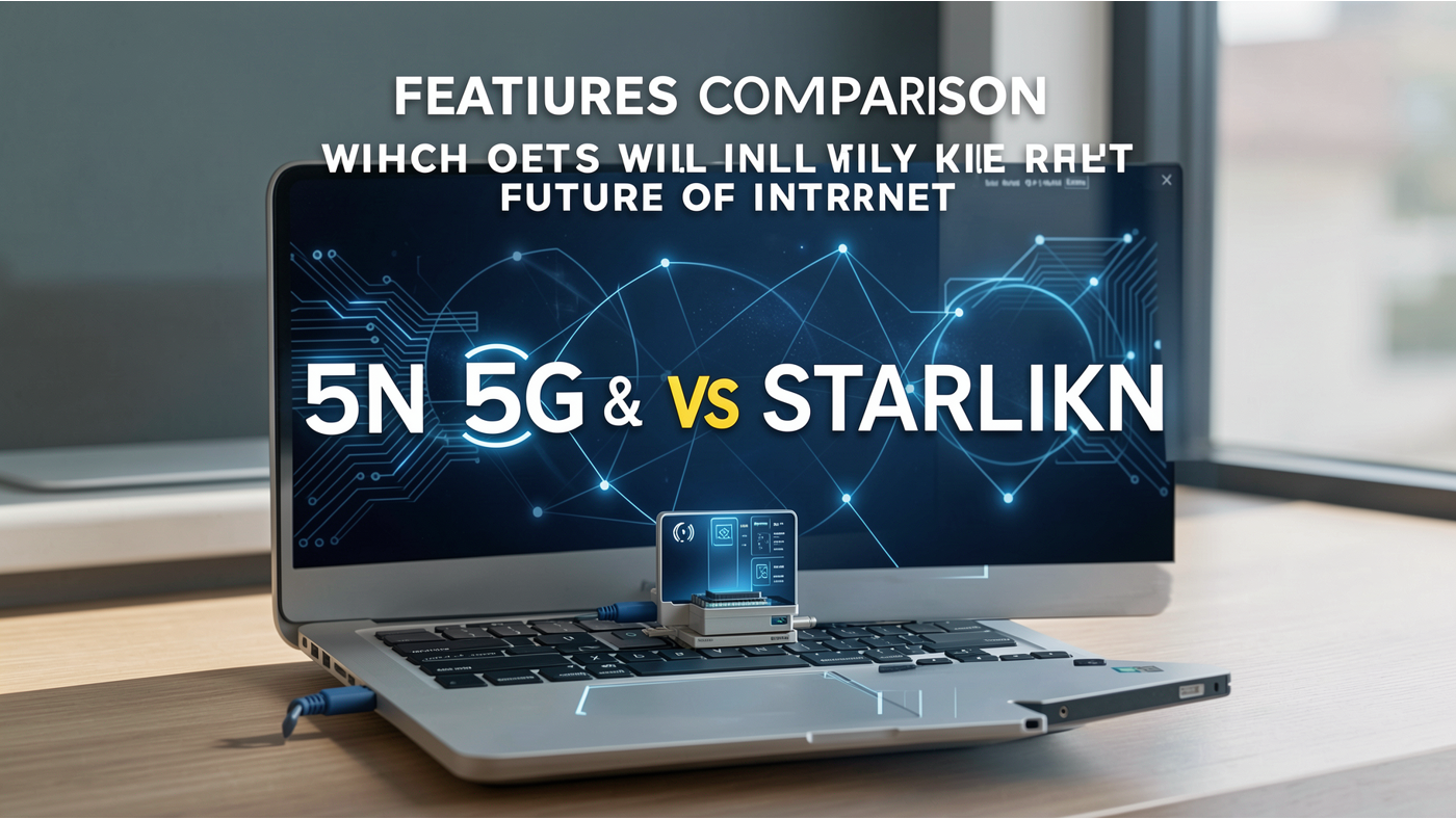Visual overview of Features Comparison: What Sets 5G and Starlink Apart?.