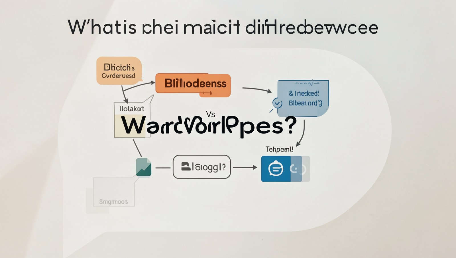 Diagram comparing Blogger and WordPress features for blogging.