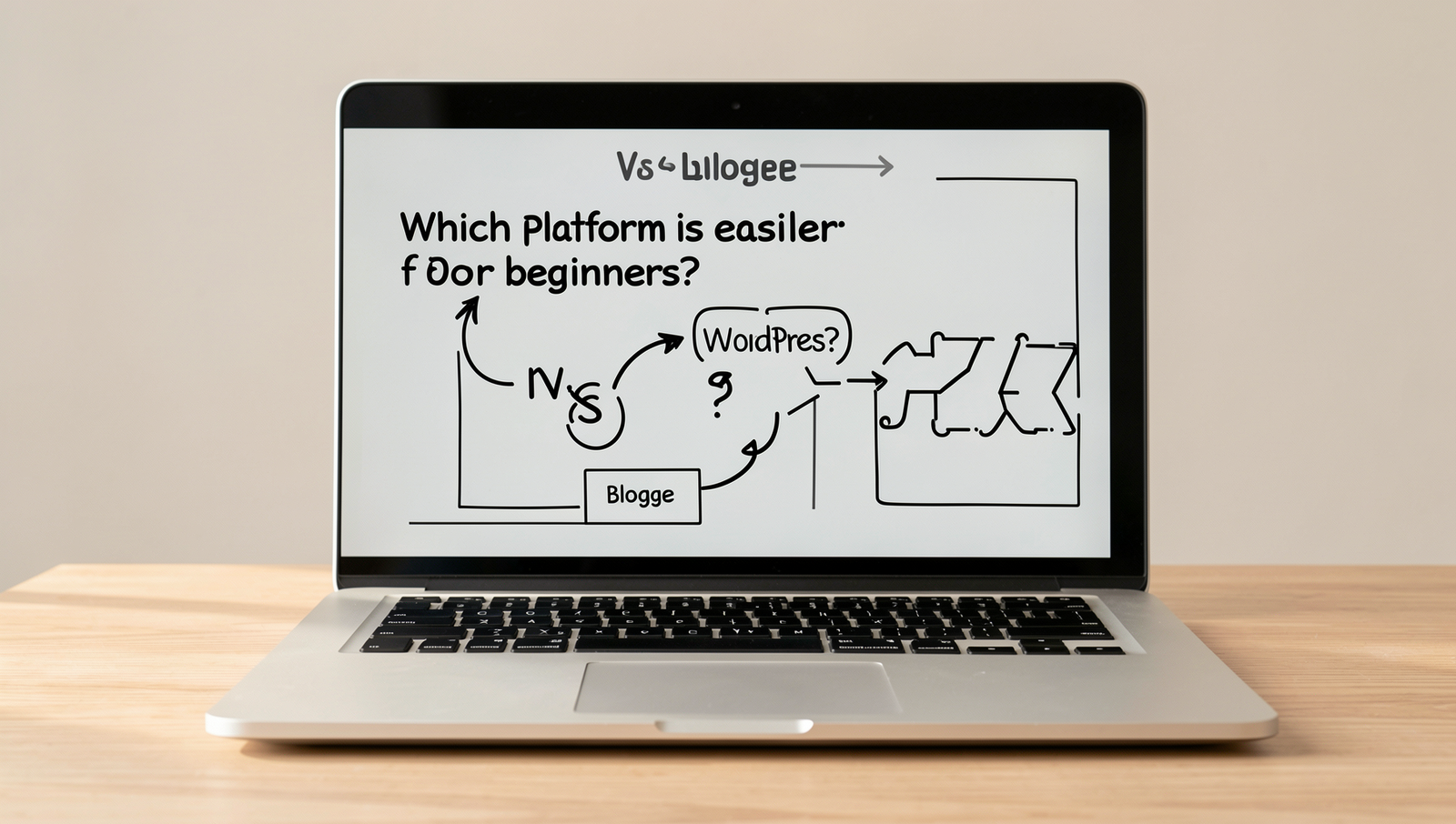 Comparison diagram of Blogger and WordPress for beginner bloggers.