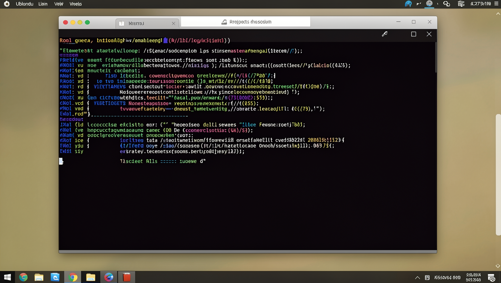 Replit project creation screen with realistic Linux desktop UI and terminal view.