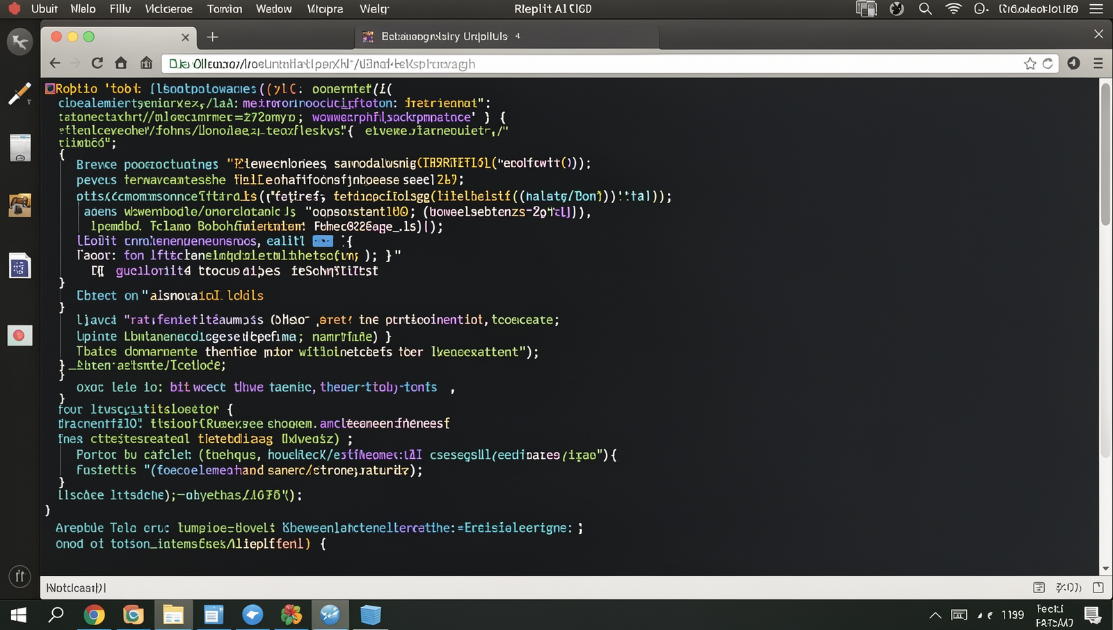 Overview of Replit AI tools interface on a Linux desktop with realistic lighting.