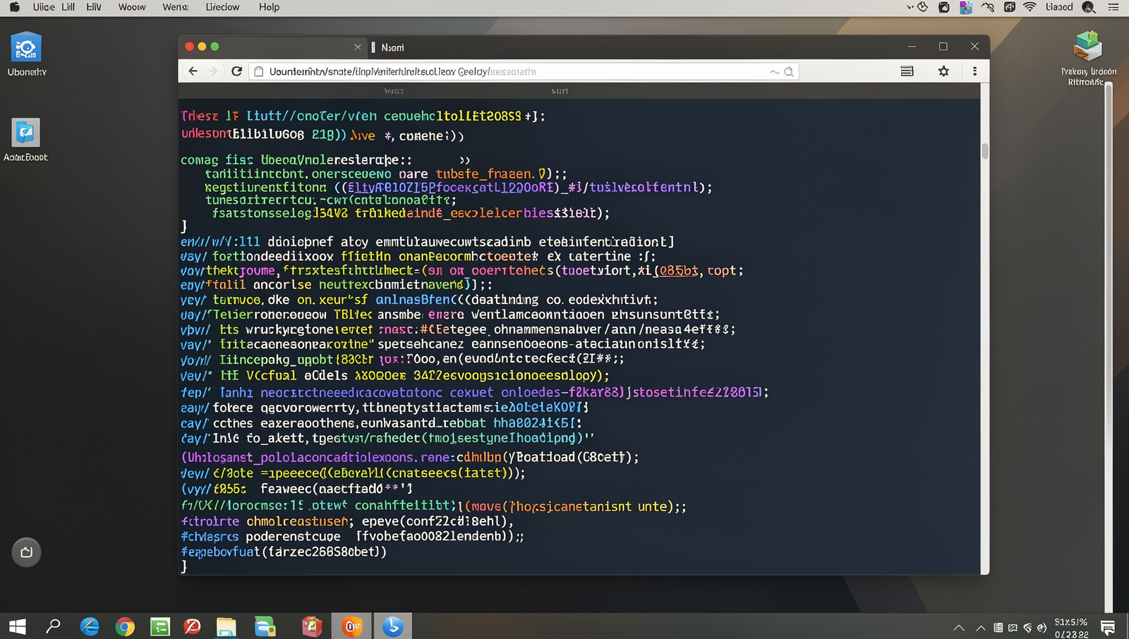 Photorealistic Linux desktop dashboard overview with realistic UI elements.
