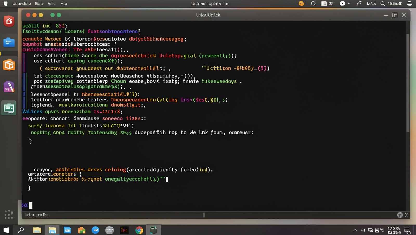Realistic computer screen displaying a Linux dataset upload interface.