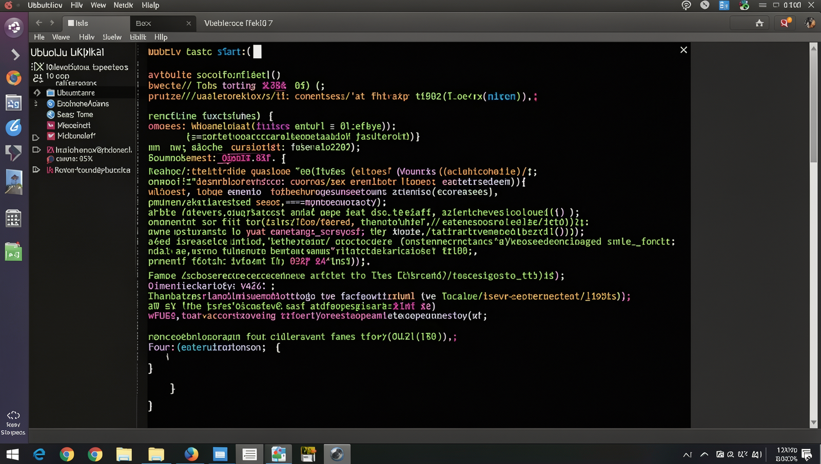 Realistic computer screen displaying a Linux terminal for AI model training.