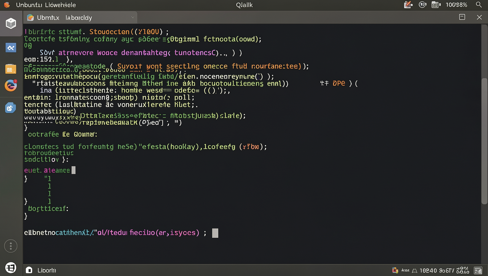 Photorealistic Linux desktop interface showcasing website building tutorial.