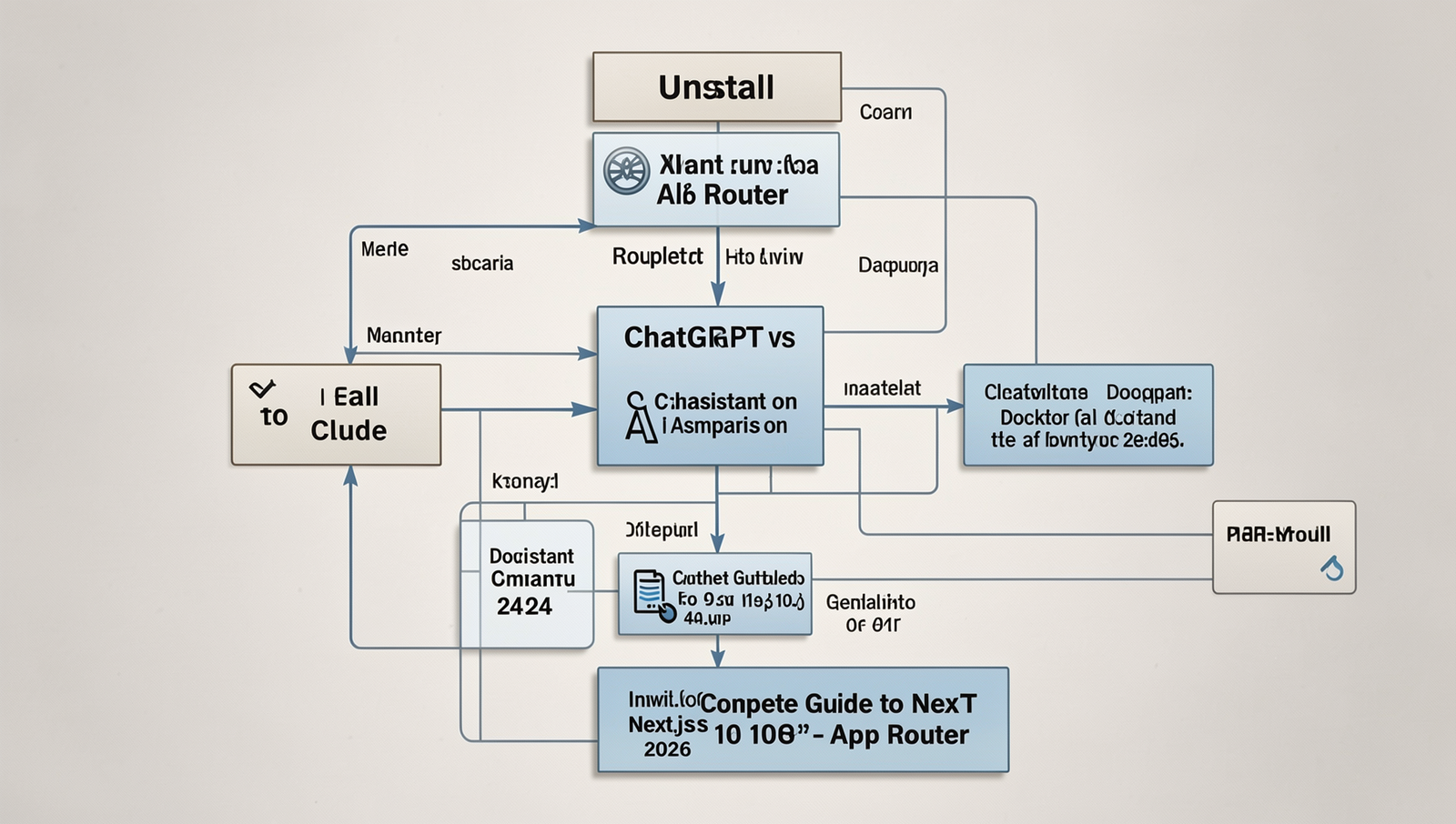 Flowchart illustrating the routing structure in Next.js 16 for web development.