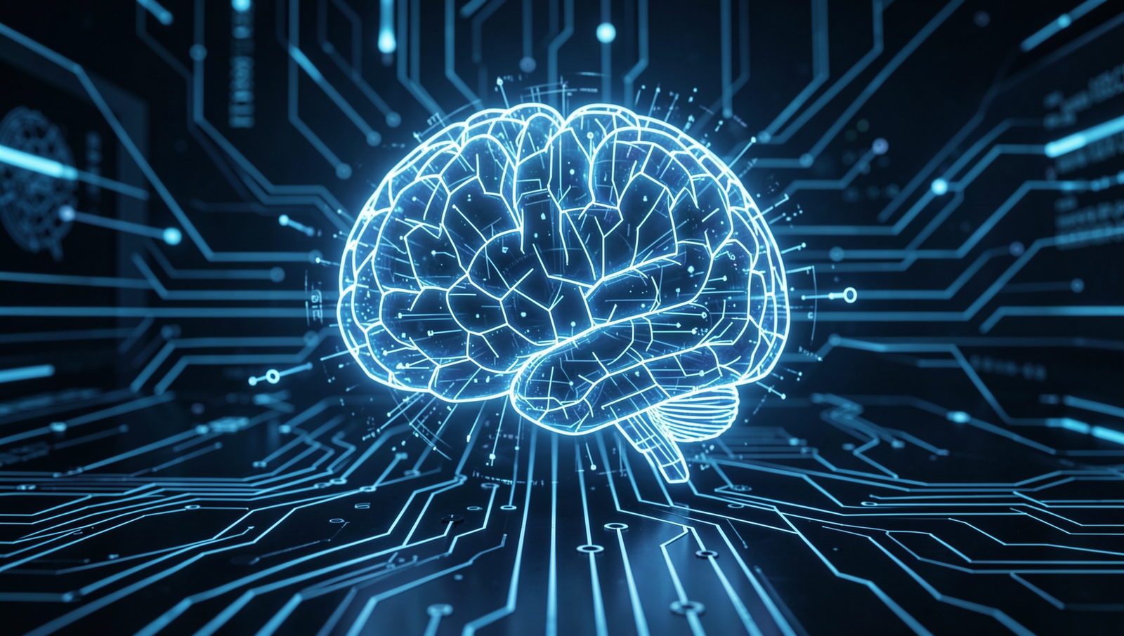 Futuristic AI concept with advanced technology and natural lighting