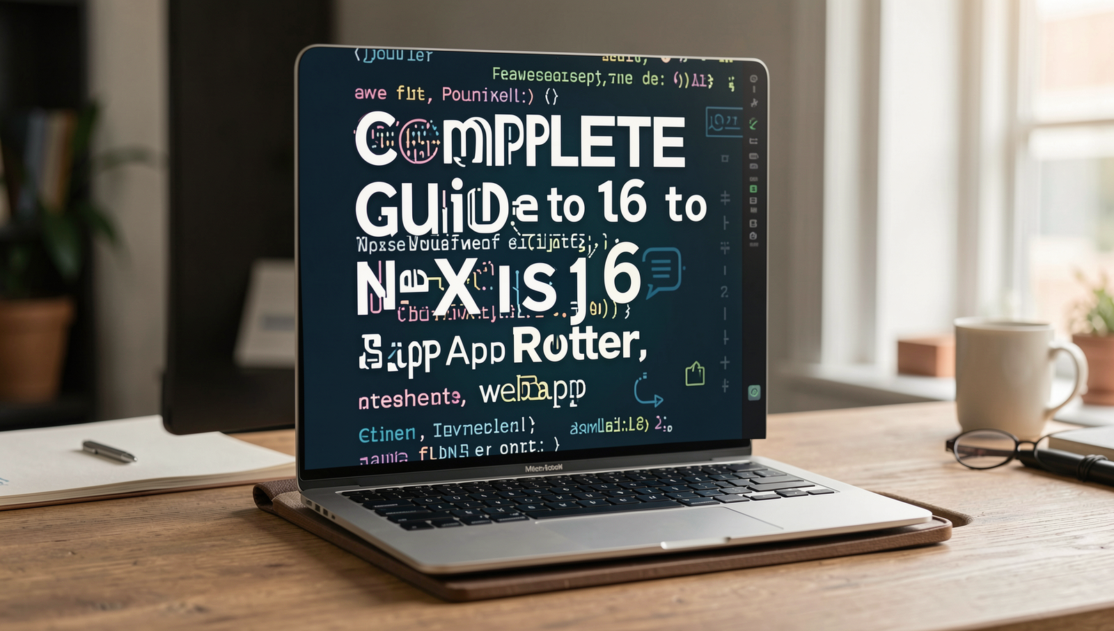 Professional editorial photo showcasing web development with Next.js 16 App Router.