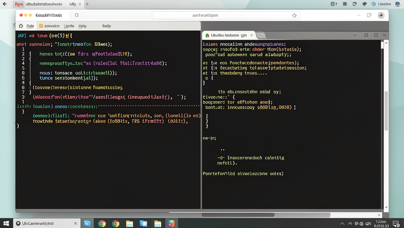 Code snippet of API route implementation with JSON response in a browser window.
