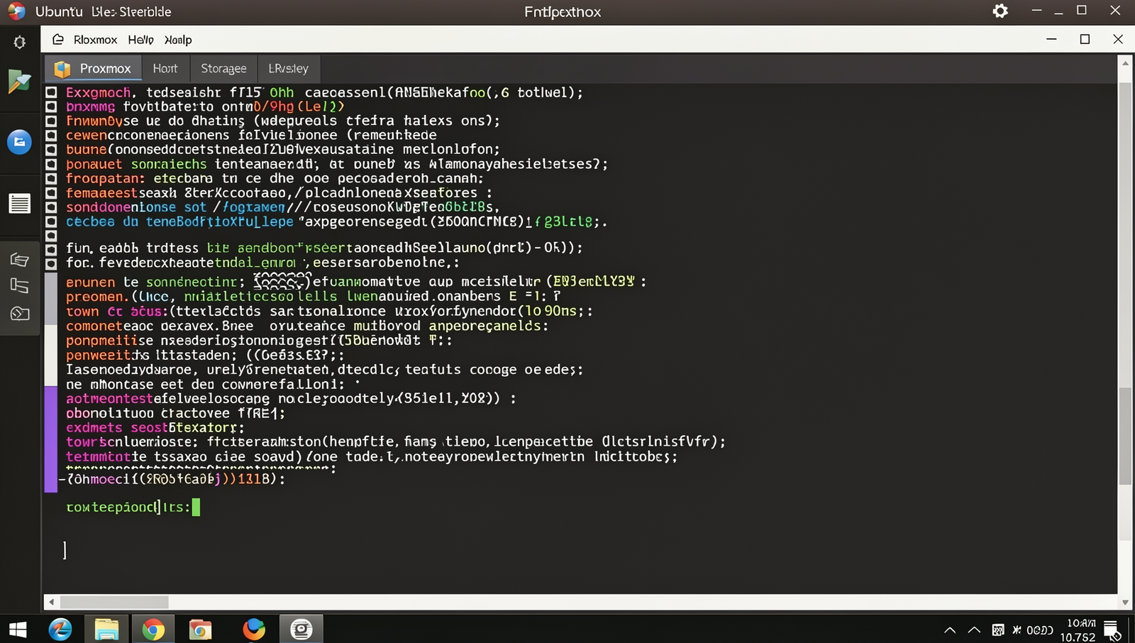 Proxmox storage configuration screen with detailed settings and Linux UI.