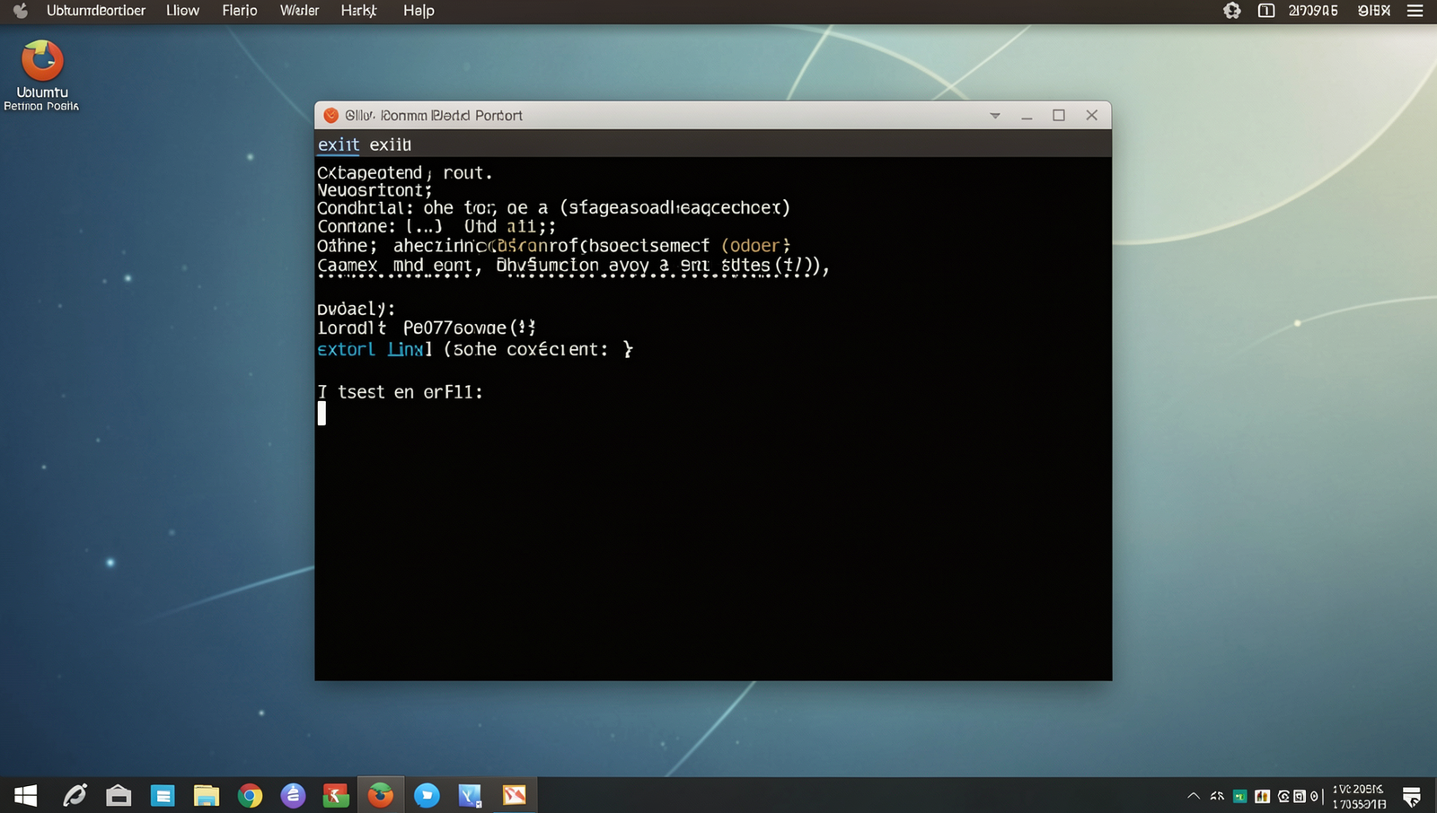 Close Command Prompt with 'exit' command in a realistic Linux terminal screenshot.