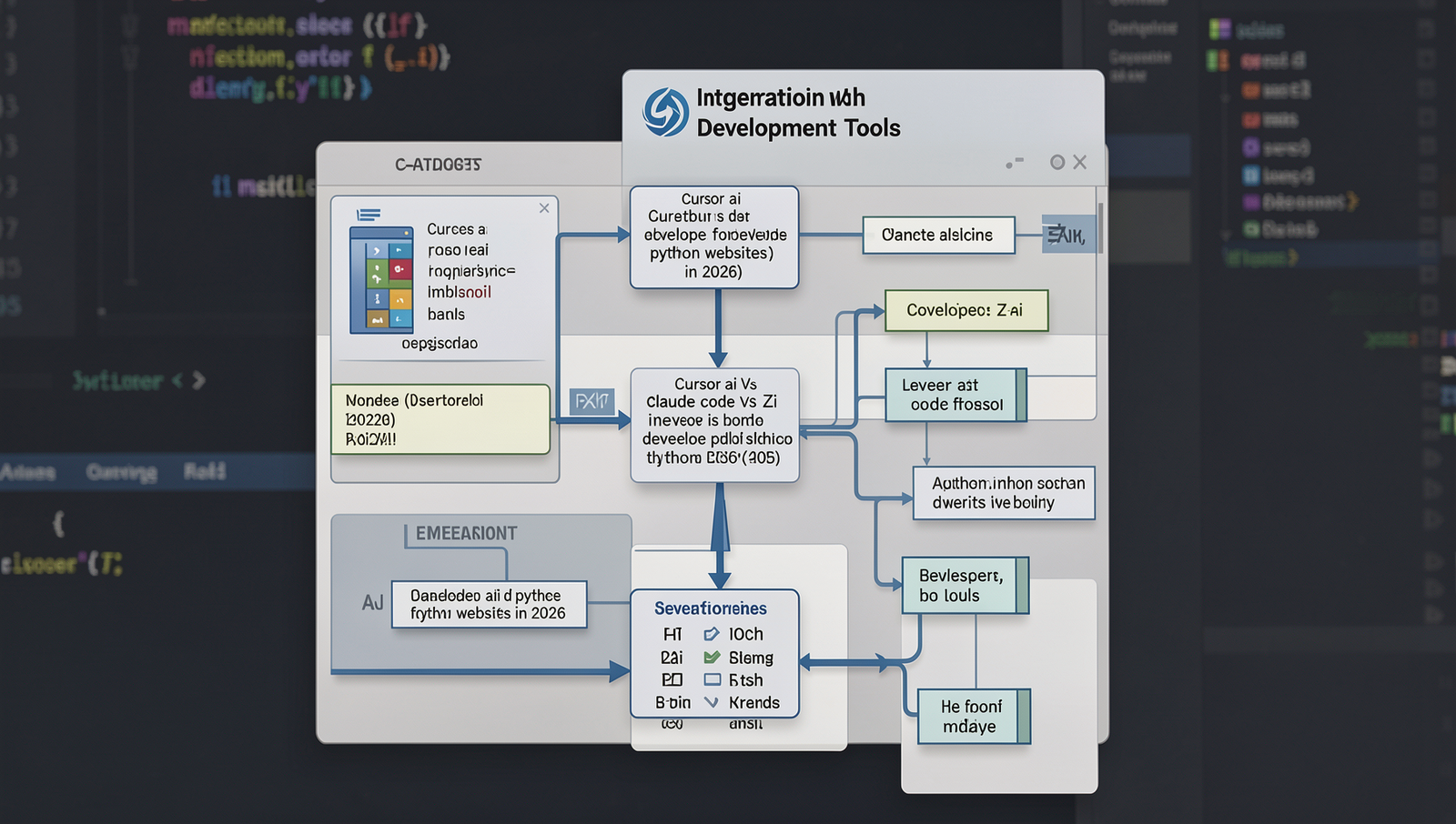 Diagram illustrating AI tool integration in development environments for Python web development.