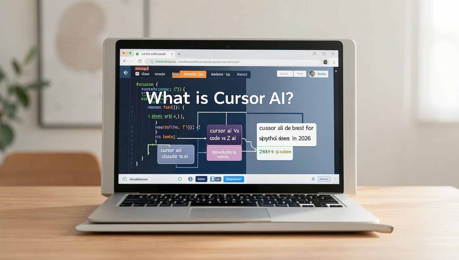 Diagram comparing Cursor AI, Claude Code, and Z AI for Python web development in 2026.