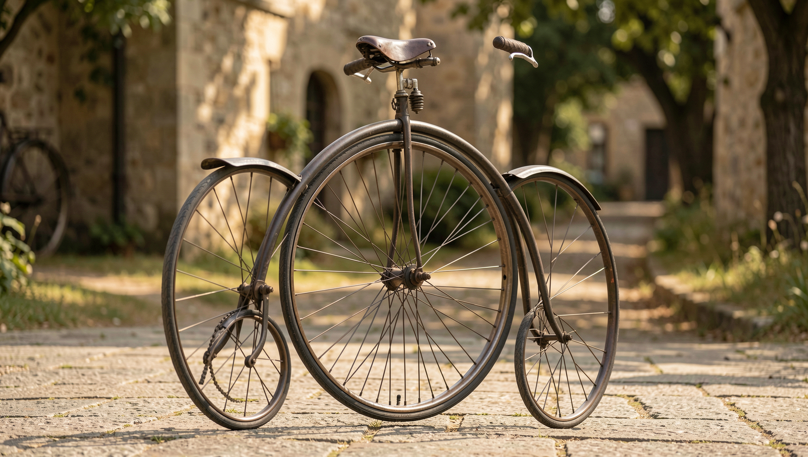 A detailed penny-farthing bicycle showcasing its unique design and historical significance.