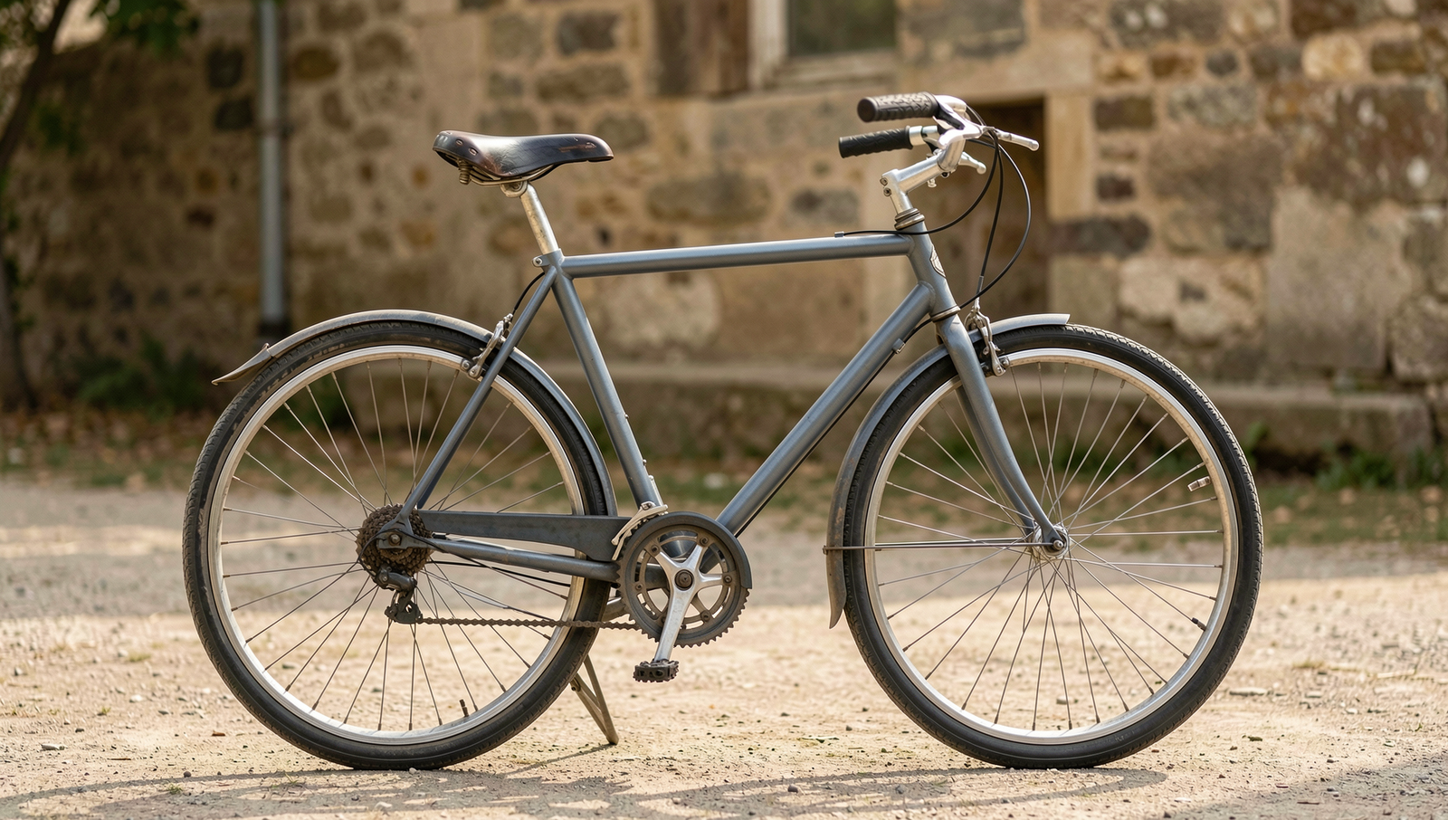 Detailed diagram of the first modern bicycle highlighting its features and inventor.