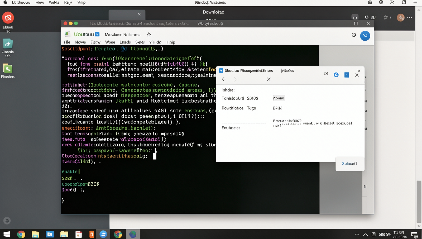 Photorealistic image of a computer screen displaying the WordPress download page in a Linux environment.