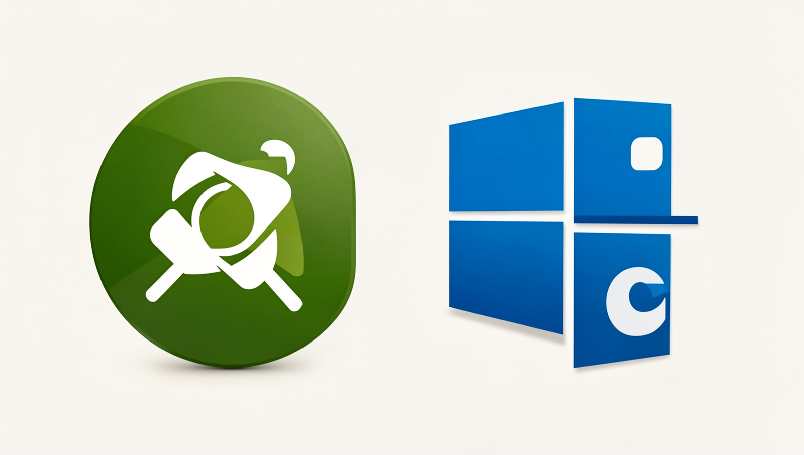 Photorealistic icons of popular software for Ubuntu and Windows side by side.
