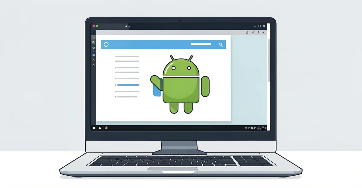 Featured image: Professional featured image for: How to install android desktop. Clean editorial illustration, moder