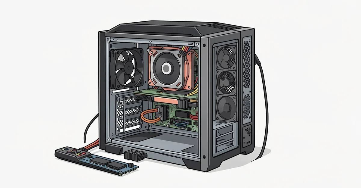 Featured image: Professional featured image for: How to build pc with matching parts. Clean editorial illustration,