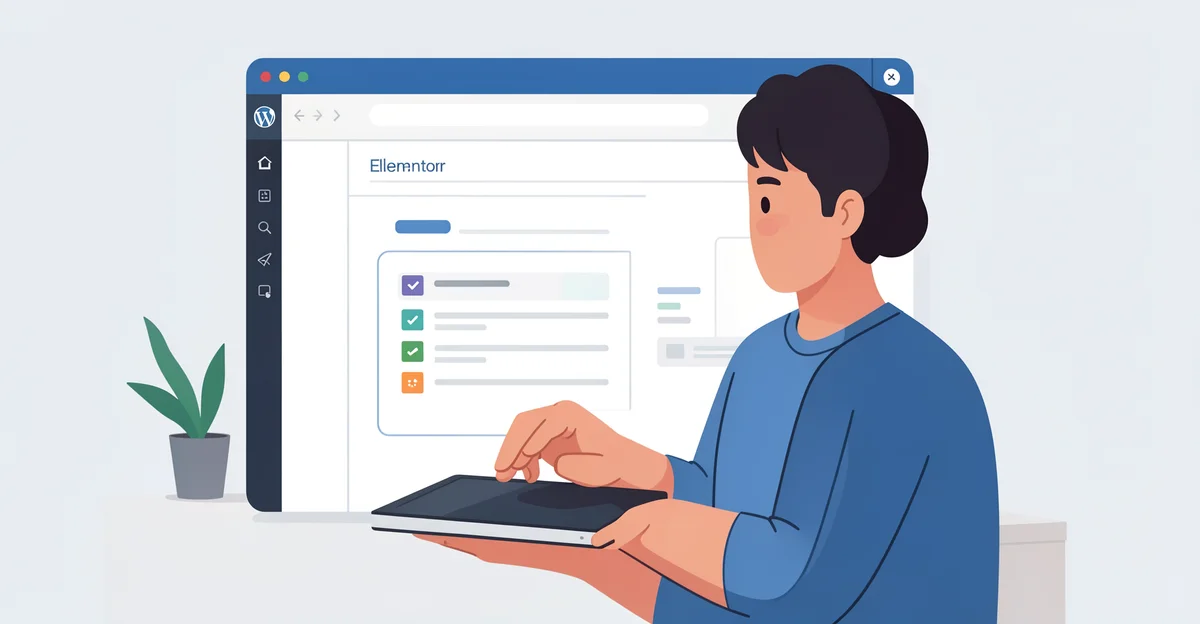 Featured image: Professional featured image for: How To Create WordPress Website using elementor. Clean editorial il