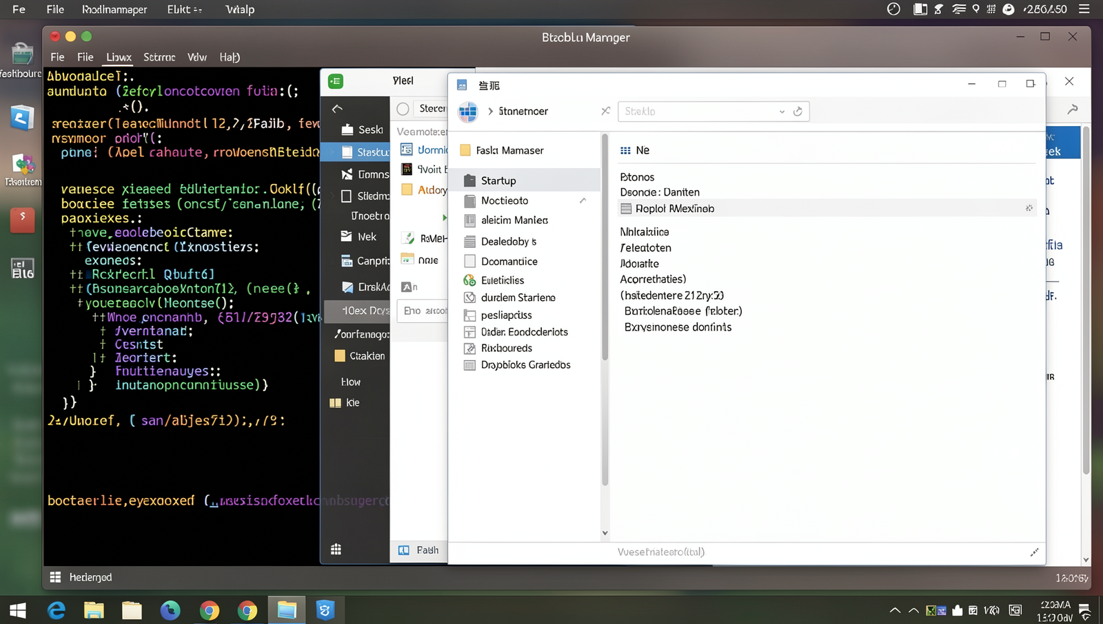 Photorealistic image of Linux Task Manager with Startup tab highlighted.