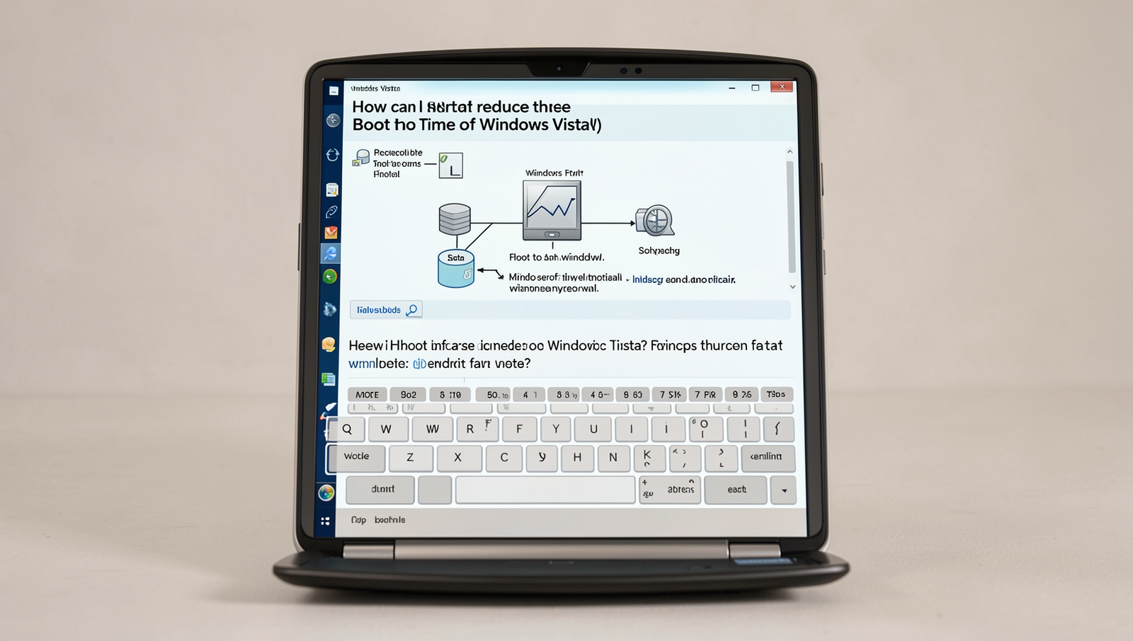 Diagram illustrating steps to reduce Windows Vista boot time with clear visuals.