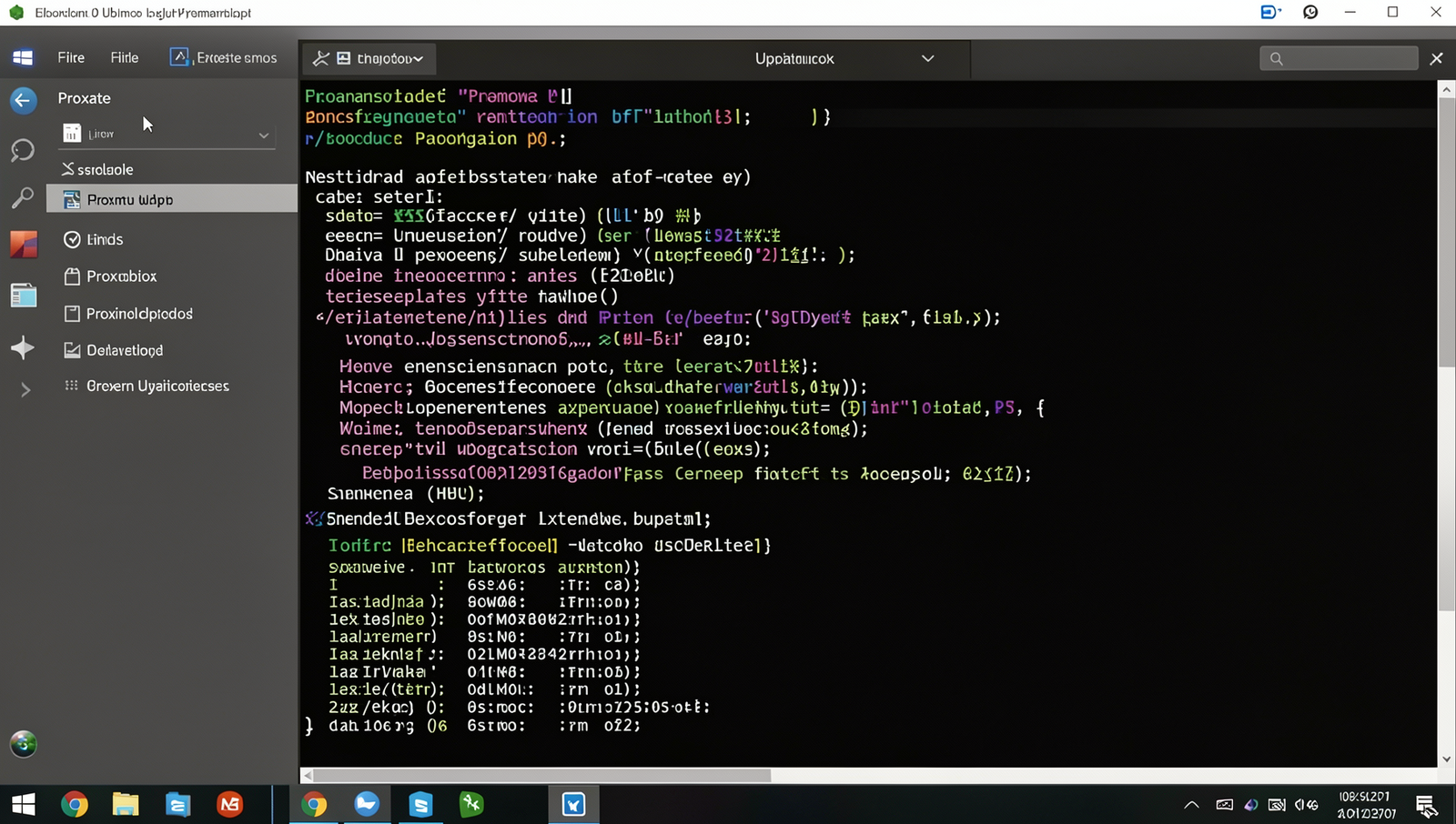 Proxmox update interface displayed on a realistic computer screen.
