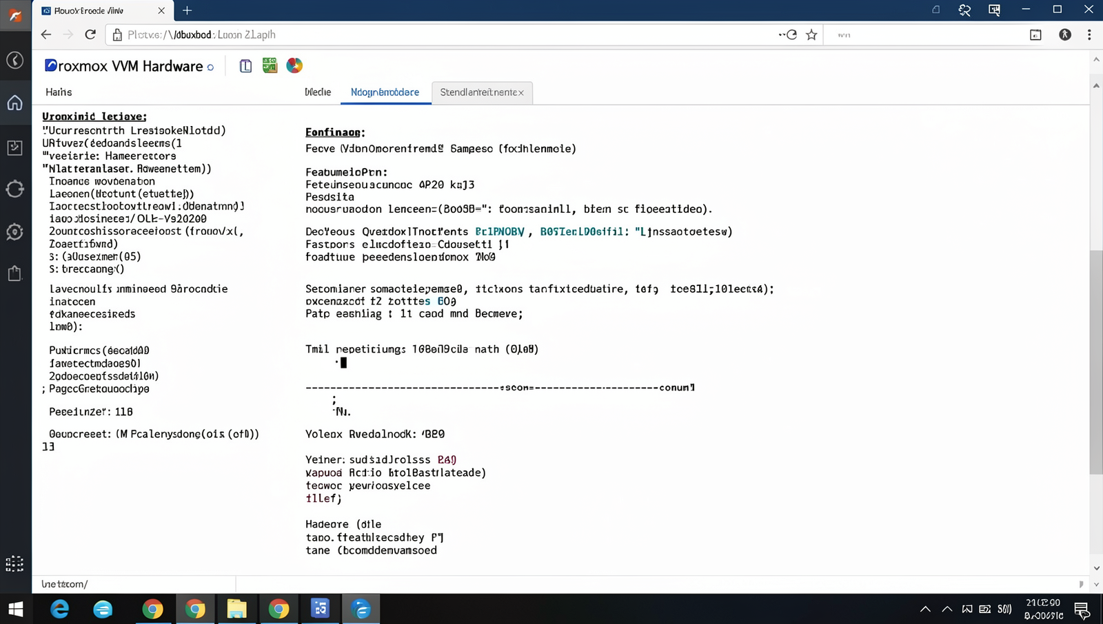 Proxmox VM hardware configuration screenshot with detailed settings.