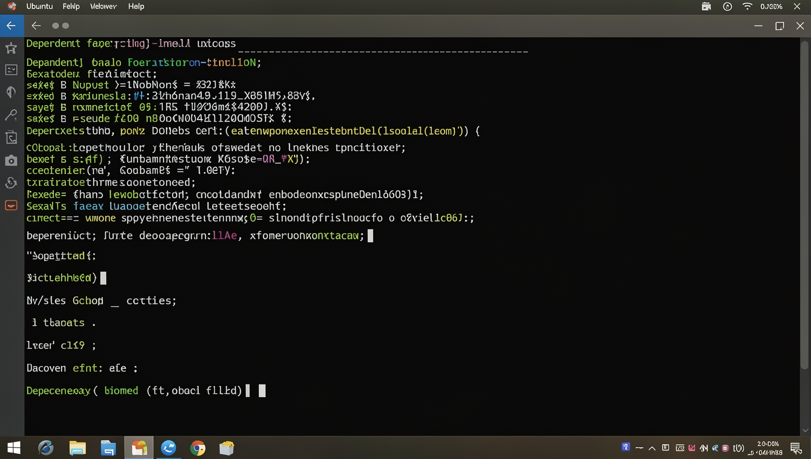 Realistic terminal screen displaying dependency installation on a Linux desktop.