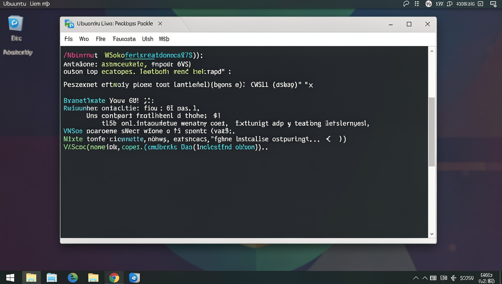 PowerShell window displaying WSL installation command in a realistic terminal interface.