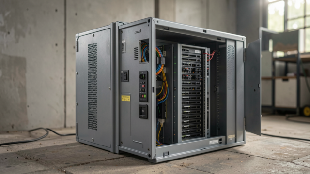 Professional setup of Proxmox container installation in a realistic environment.