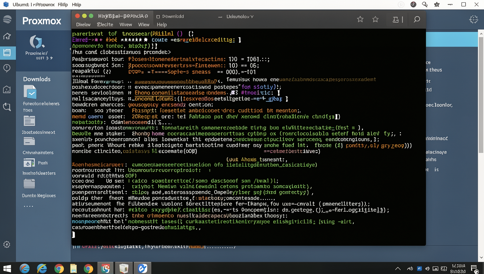 Screenshot of Proxmox VE download page on a Linux desktop environment.