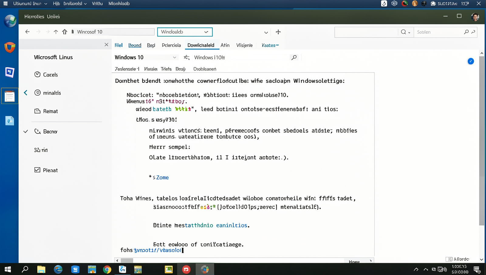 Realistic computer screen displaying Microsoft Windows 10 download page