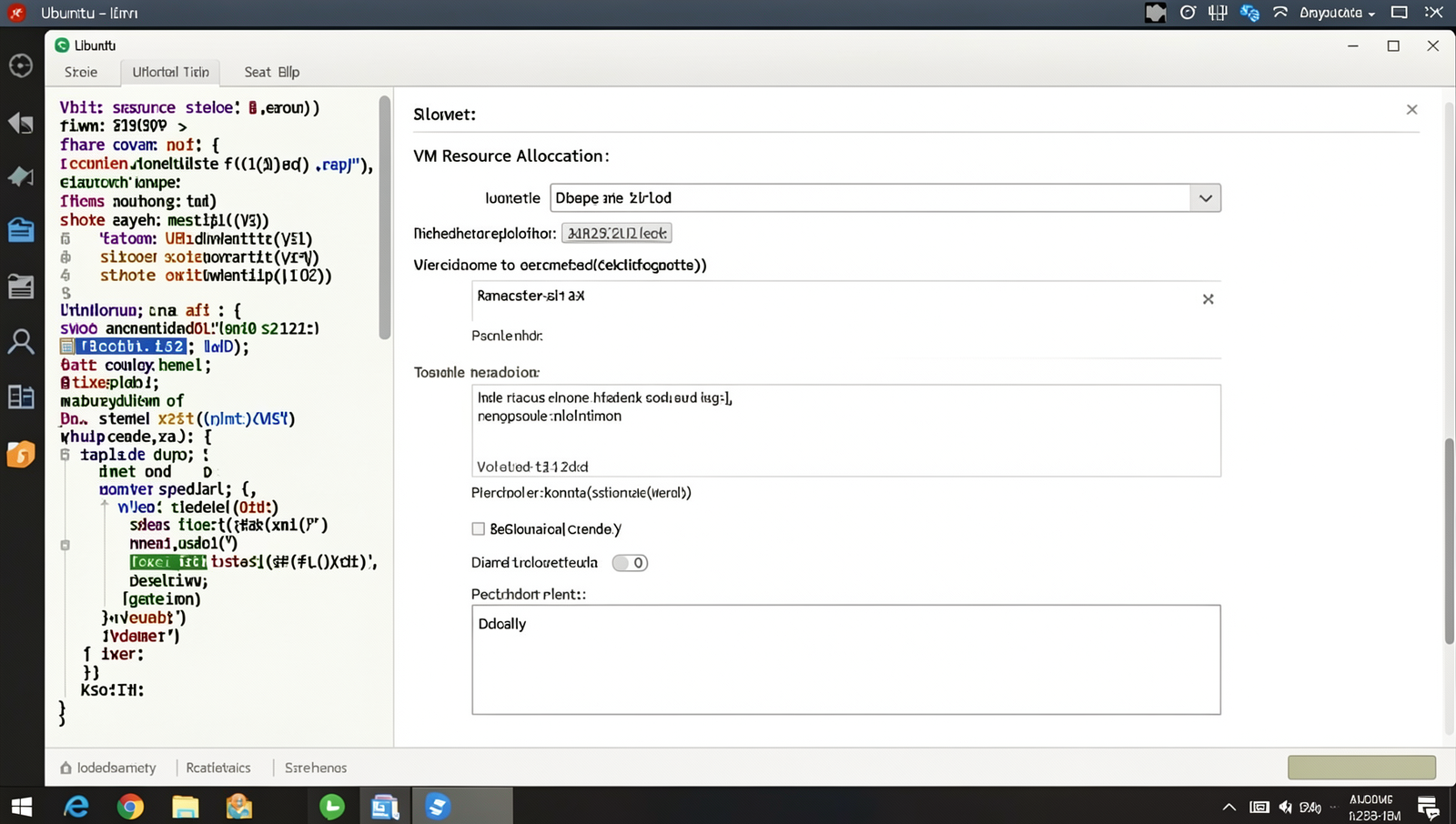 Screenshot of VM resource allocation settings on a Linux desktop interface.