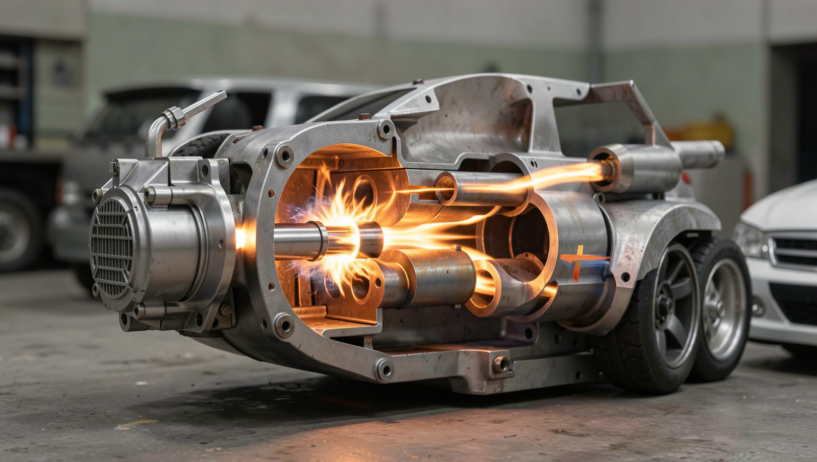 Detailed diagram illustrating the combustion process of Light Speed Diesel.