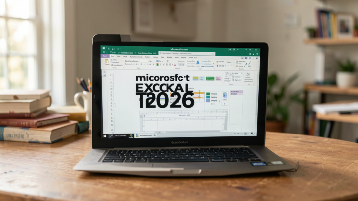 Professional editorial image of a Microsoft Excel tutorial setup in a realistic environment.