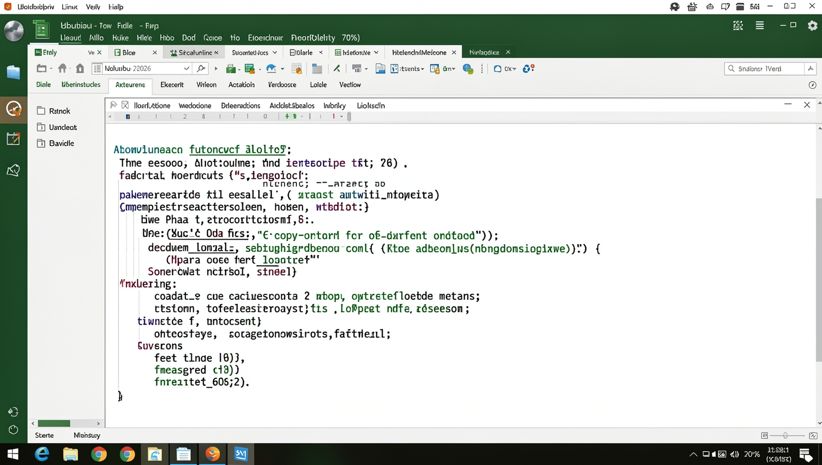 Screenshot of Excel 2026 interface on a Linux desktop with realistic lighting.