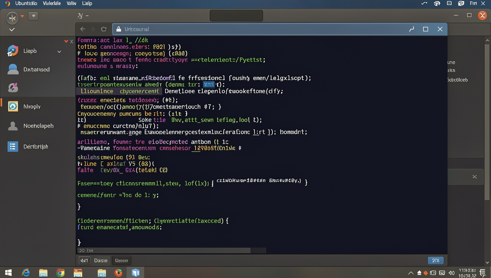 Photorealistic image of a Linux desktop showing a formula entry in a terminal application.