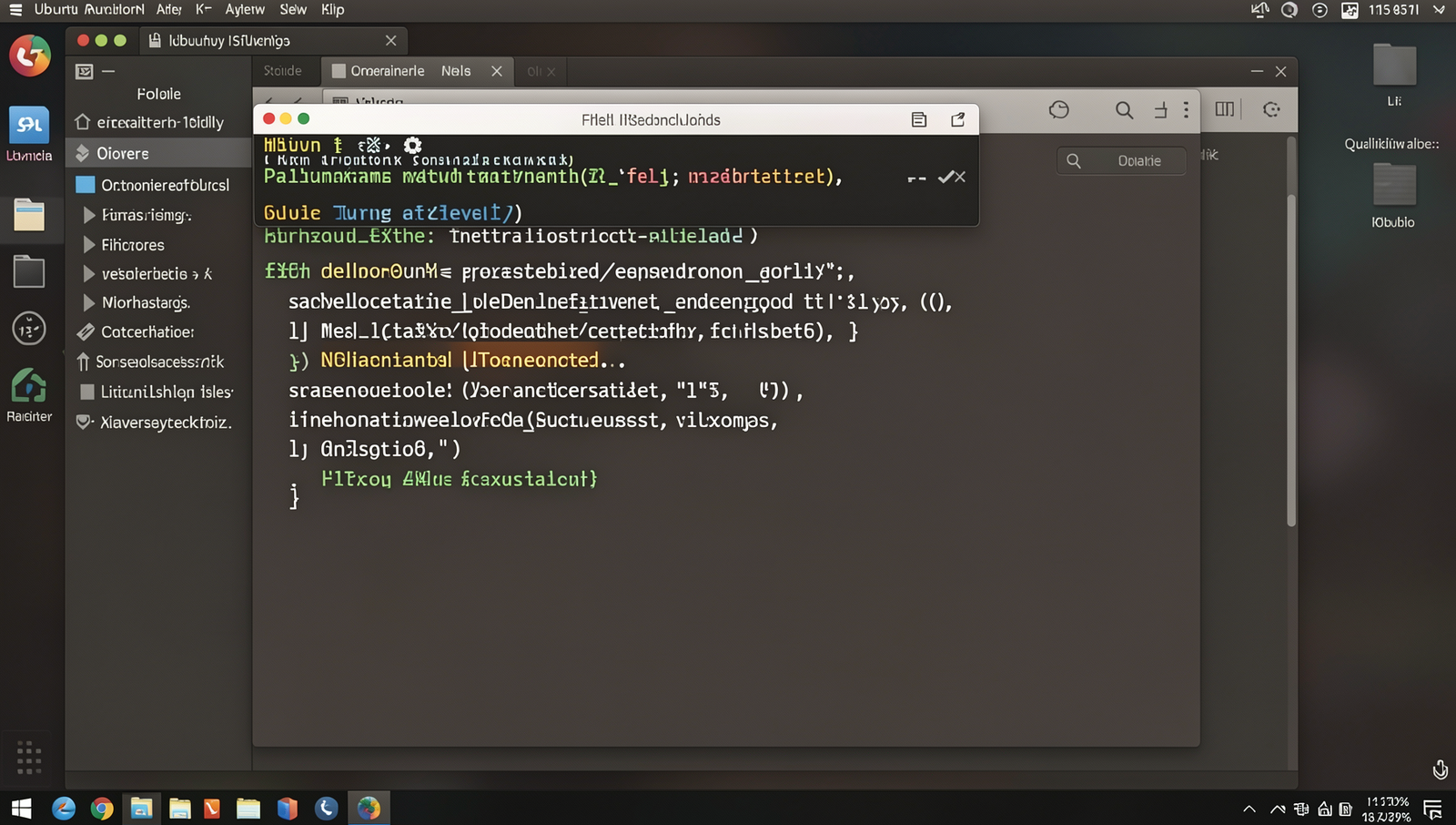 Photorealistic computer screen displaying sorting and filtering options in a Linux UI.