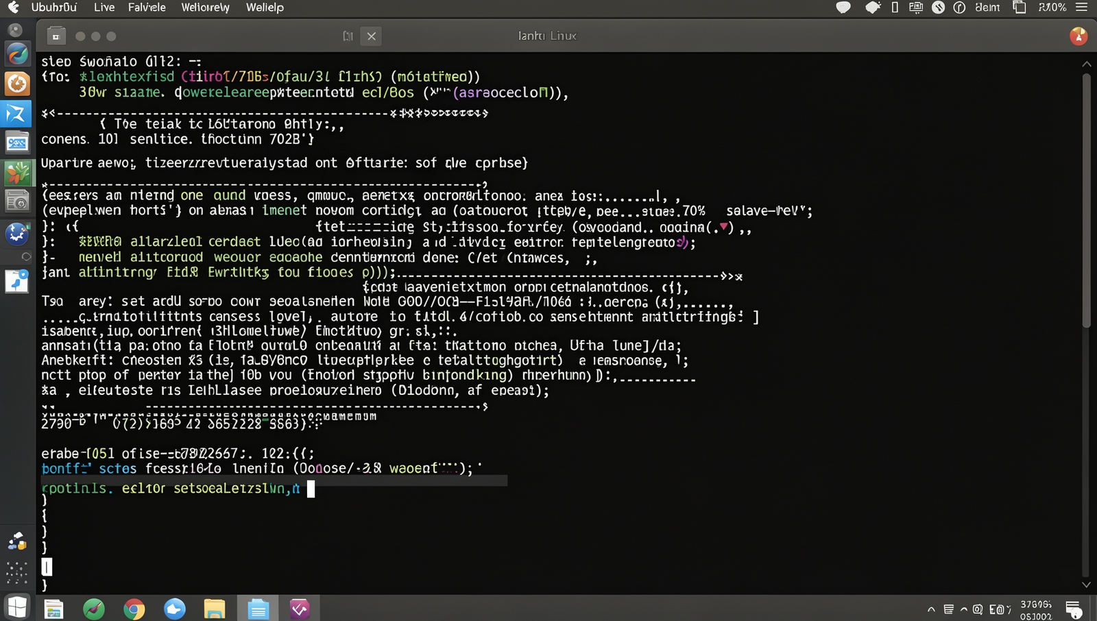 Screenshot of a Linux desktop showing table insertion in a tutorial application.