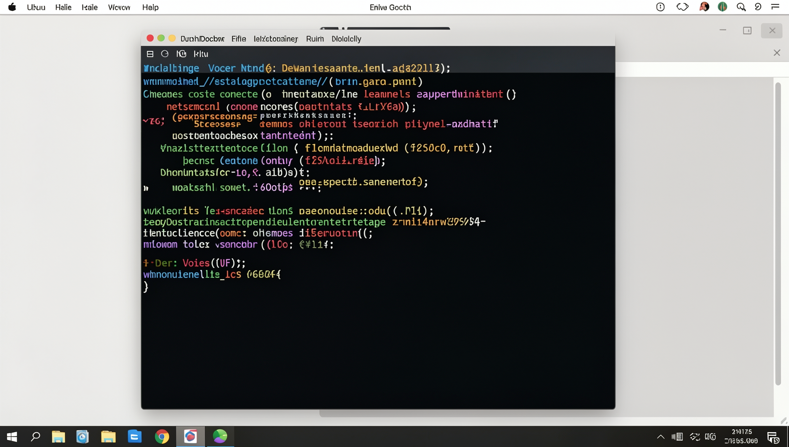 Photorealistic image of a Linux terminal running a Docker container command.