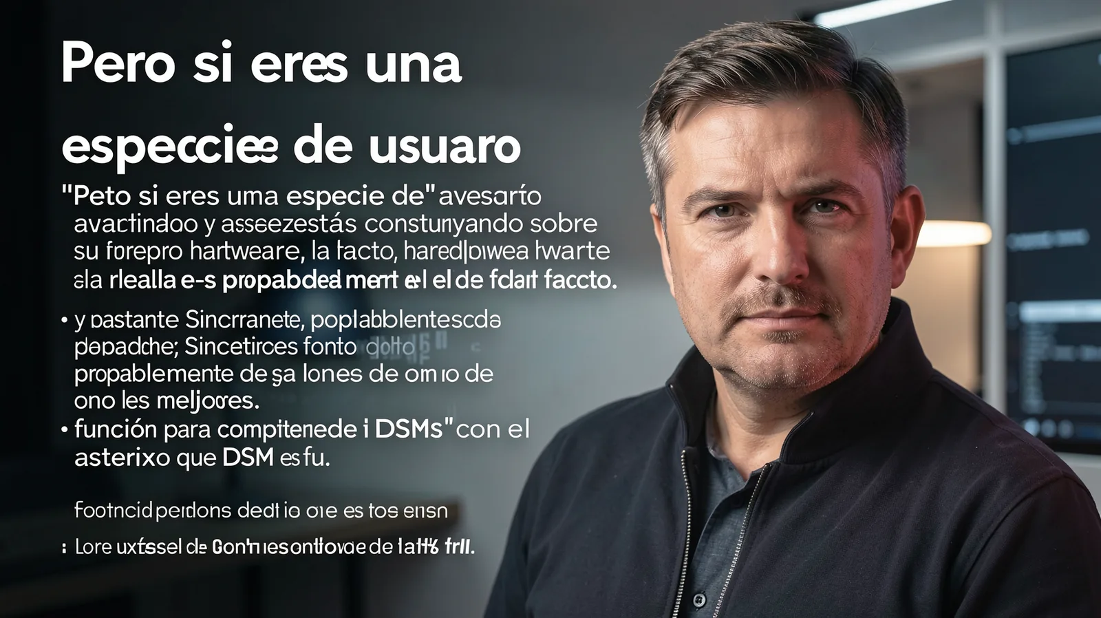 Pero si eres una especie de usuario — illustrative visual for this section