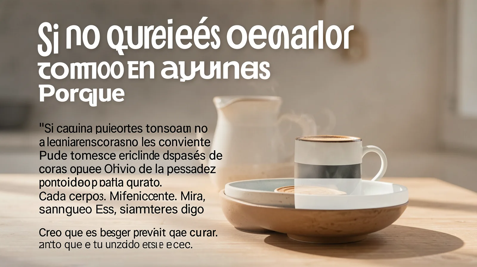 Si no quieres tomarlo en ayunas Porque — illustrative visual for this section