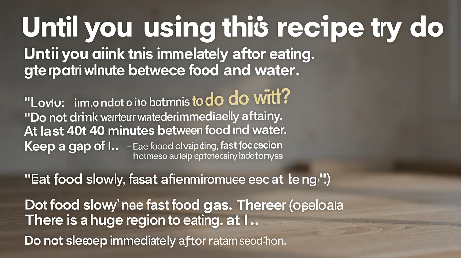 Until you using this recipe try do — illustrative visual for this section