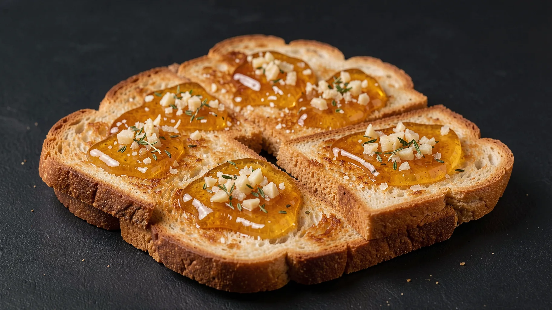 Slices Toast Spread Honey Garlic Each