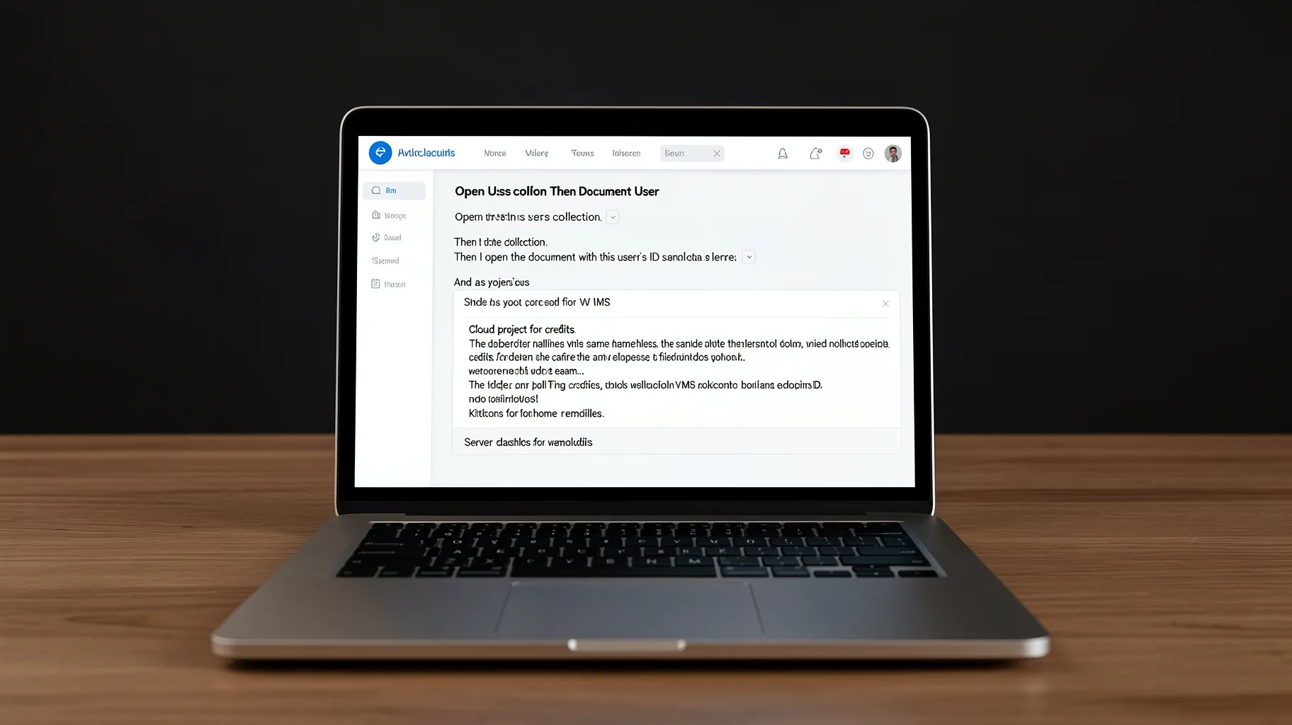 Open Users Collection Then Document User