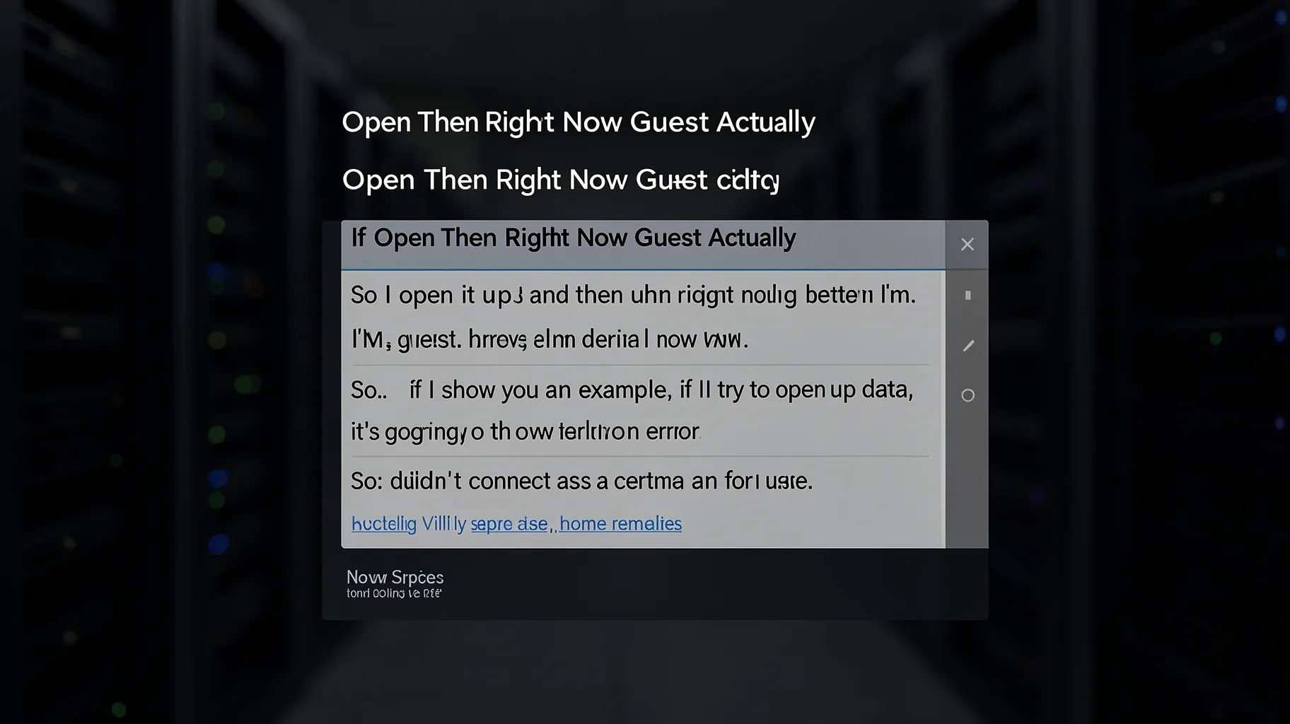 Open Then Right Now Guest Actually