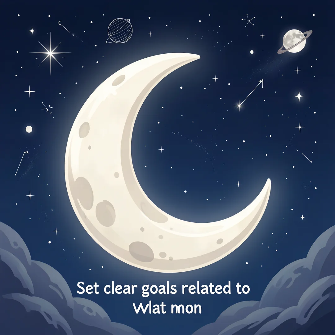 Step 3: Illustration for step: Set clear goals related to what is moon, professional educational style