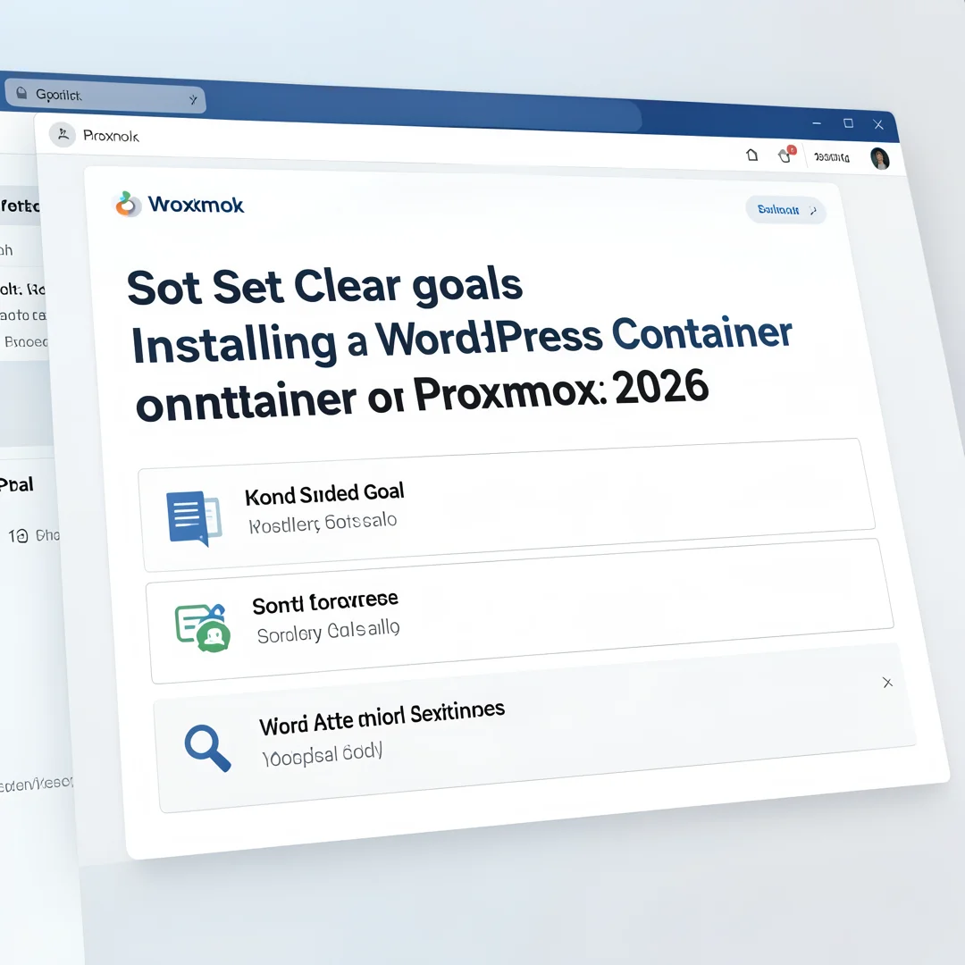 Step 3: Illustration for step: Set clear goals related to How to install wordpress container on proxmox in 2